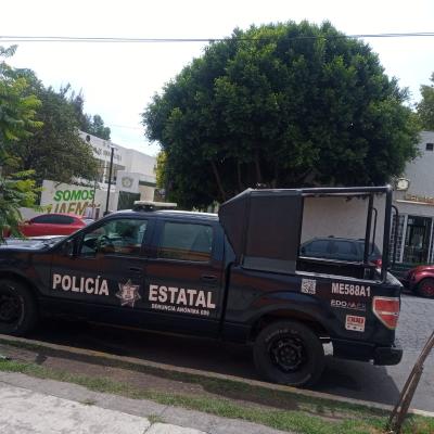 Toluca, México.- Presencia de patrulla estatal para resguardo de la zona de salud. Mayo de 2022.